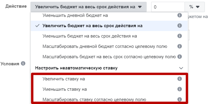 Автоматические правила Facebook – действия по настройке неавтоматической ставки Автоматические правила Facebook – действия по настройке неавтоматической ставки