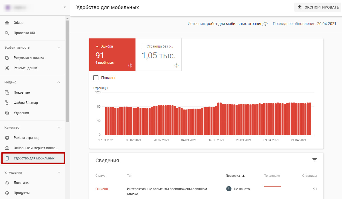 Google Search Console – удобство для мобильных