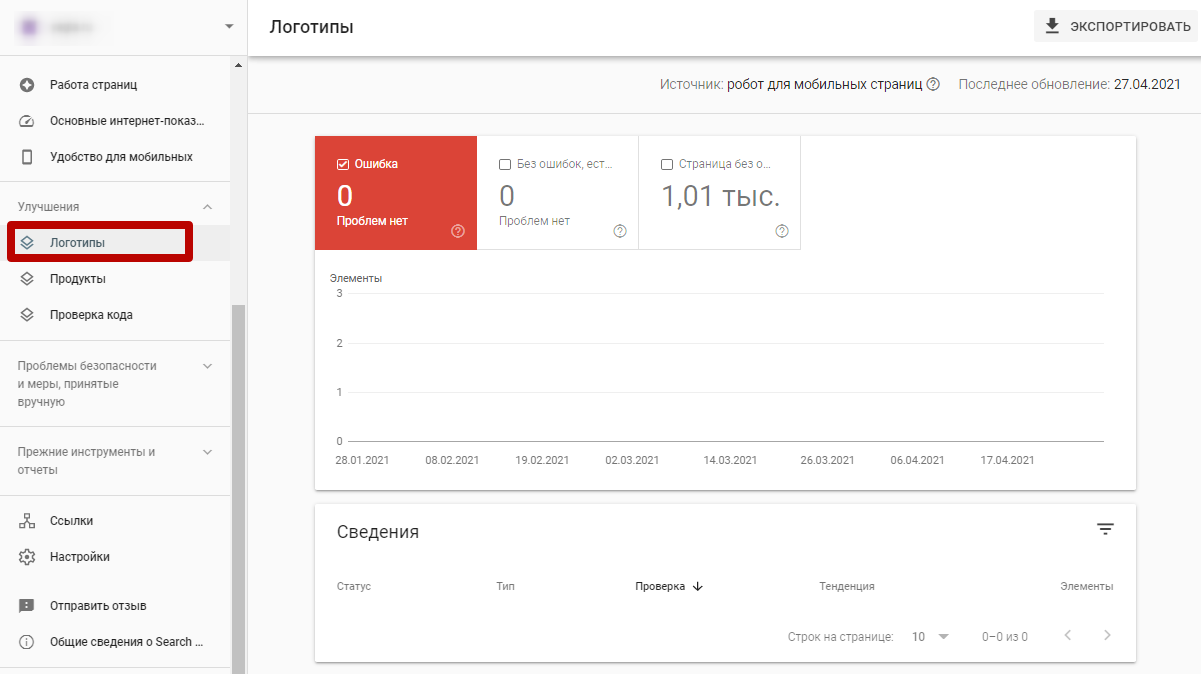 Google Search Console – логотипы