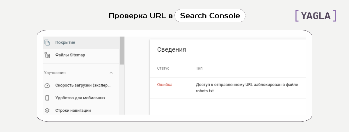 Закрытие страниц сайта от индексации, проверка статуса в Google Search Console