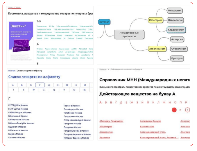 Посадочные под группы лекарств