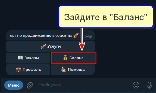 Раздел "Баланс"