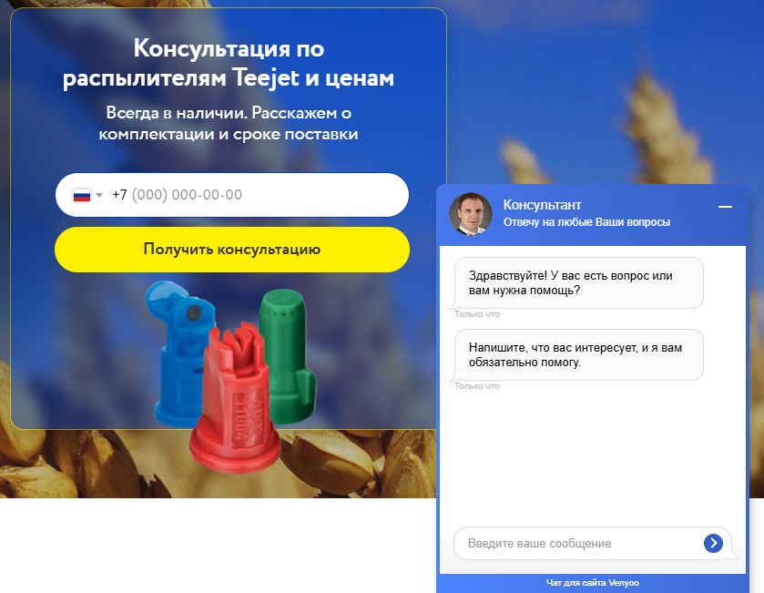 здесь изображён внедрённой лид-формы на сайт