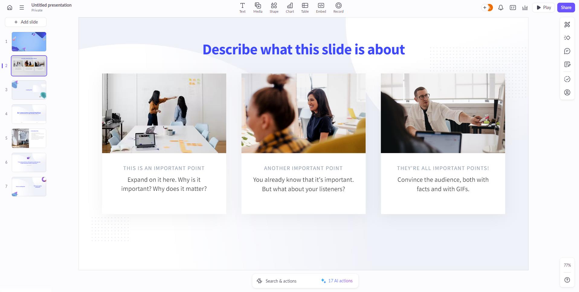 Пример презентации, созданной в сервисе Pitch.com