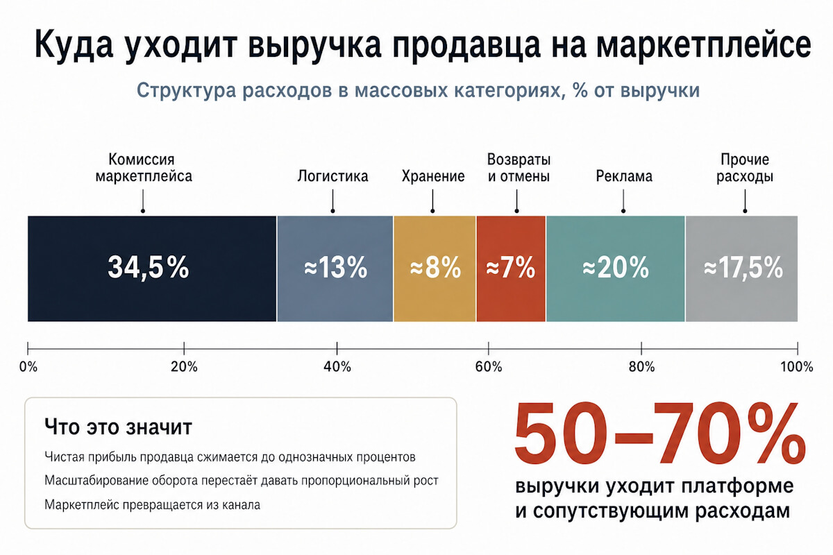 Куда уходит выручка продавца на маркетплейсе