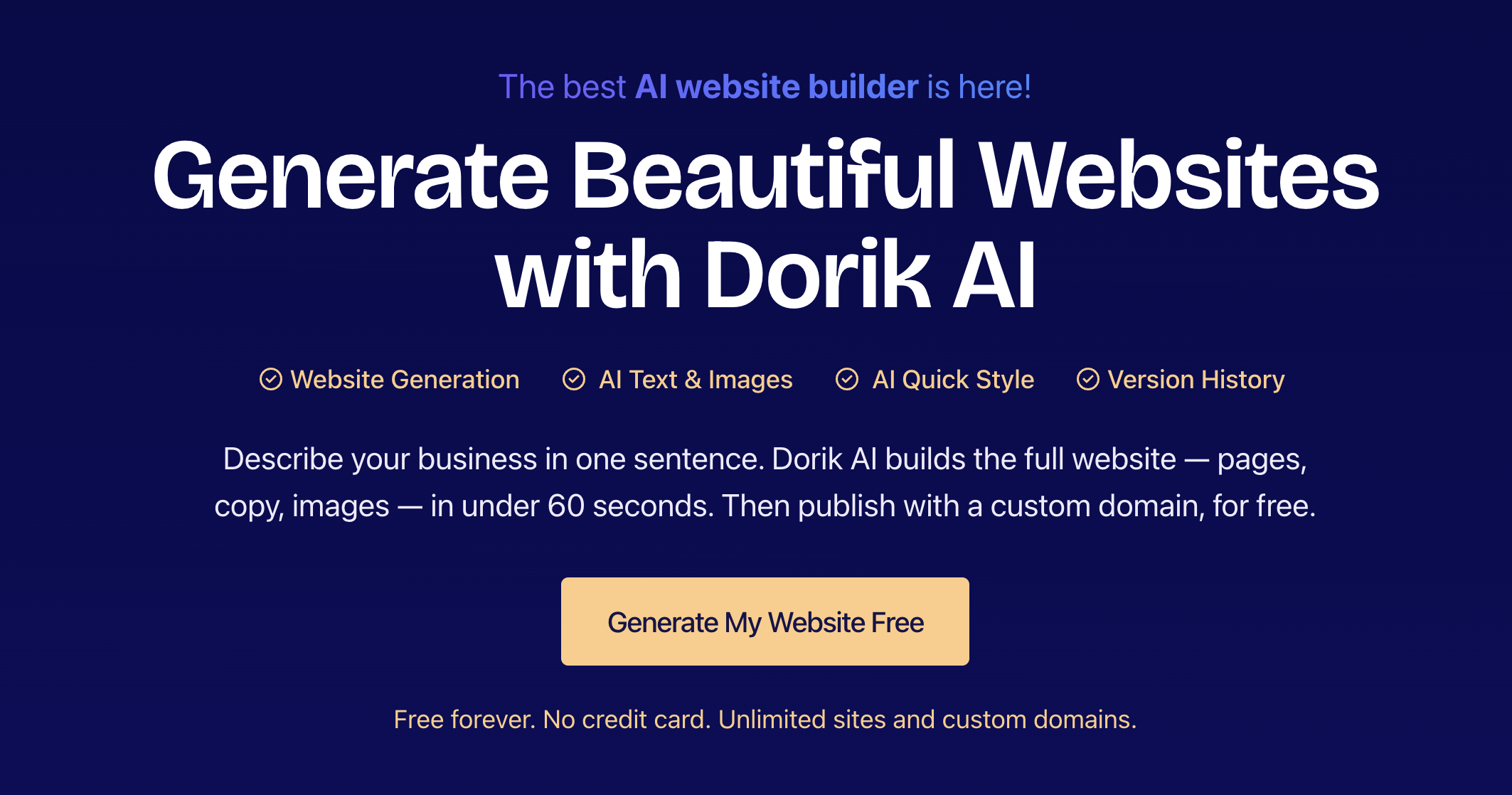 ИИ конструктор сайтов Dorik