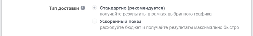 Как настроить рекламу в Facebook – тип доставки Как настроить рекламу в Facebook – тип доставки