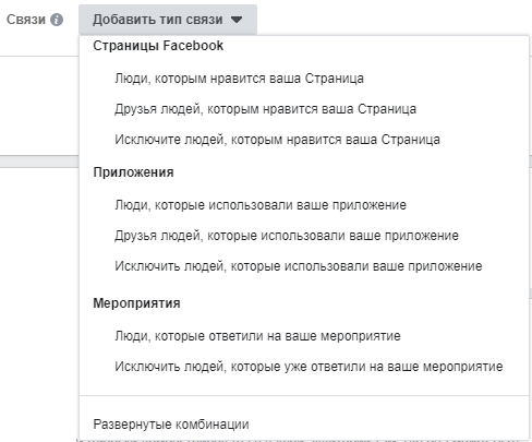 Как настроить рекламу в Facebook — типы связи Как настроить рекламу в Facebook – типы связи