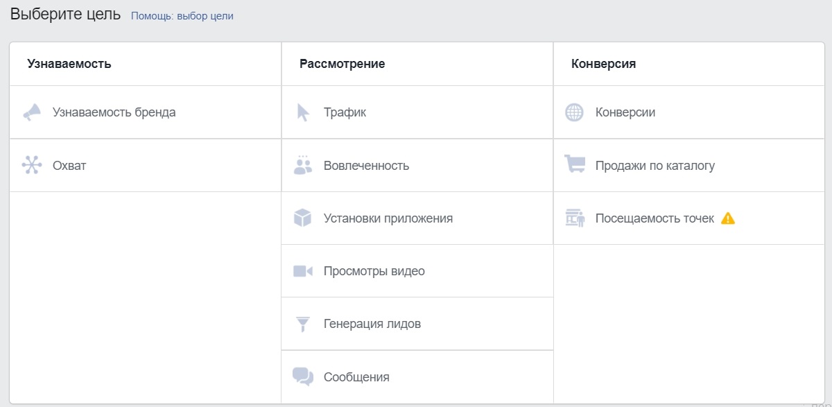 Как настроить рекламу в Facebook – выбор цели рекламы Как настроить рекламу в Facebook – выбор цели рекламы