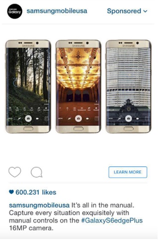 Как настроить рекламу в Instagram – реклама Samsung Как настроить рекламу в Instagram – реклама Samsung