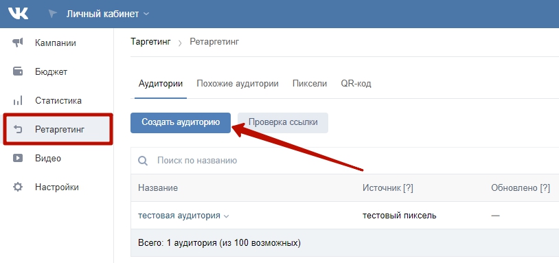 Ретаргетинг ВКонтакте – создание аудитории